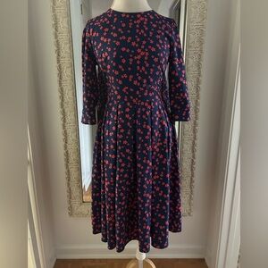 Amazon Navy and Red Floral Long Sleeve Dress